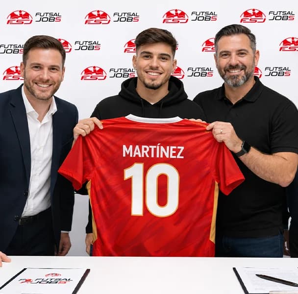 Presentation of a futsal player with his new shirt